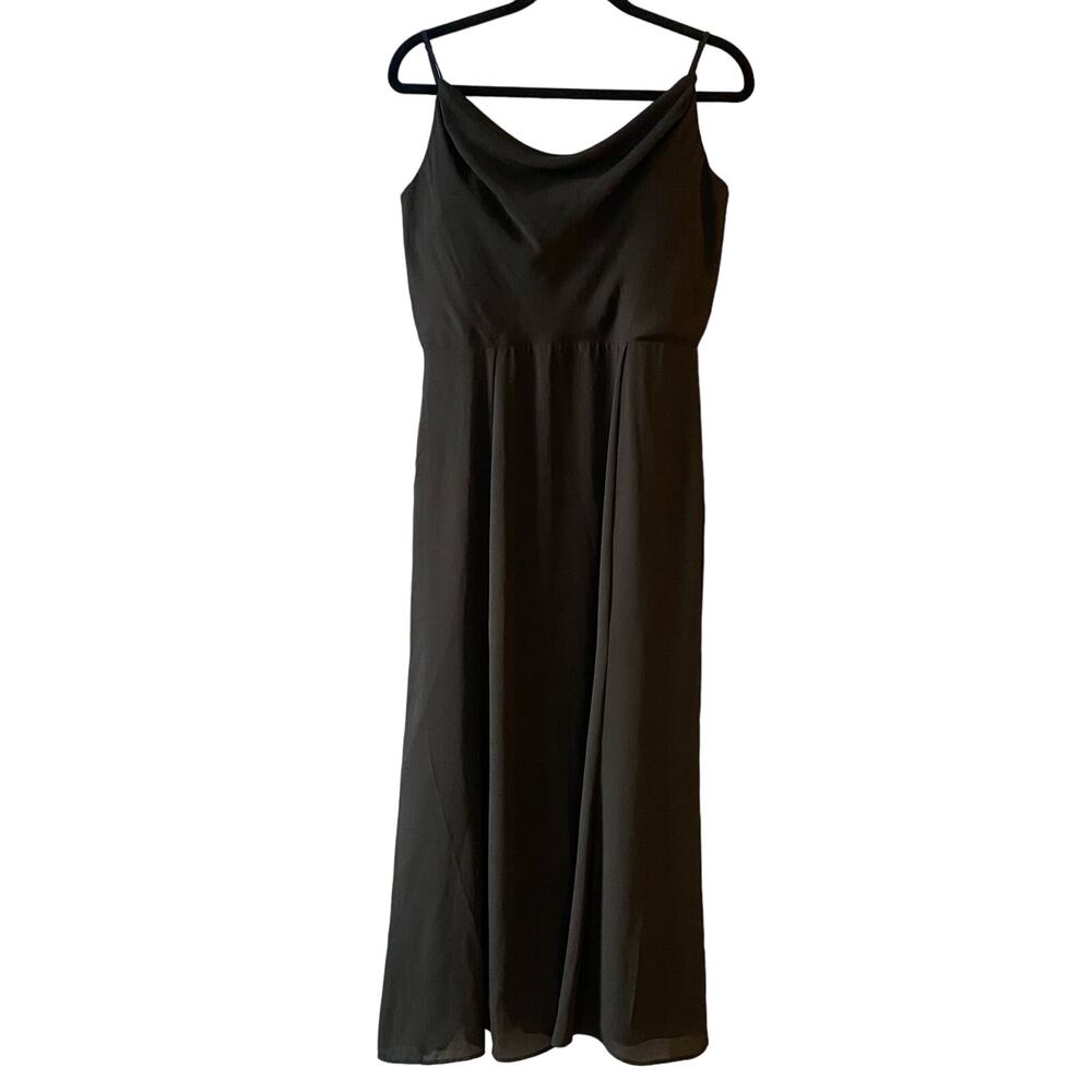 WAYF Black Spaghetti Strap Long Dress size Large Whimsigoth Formal